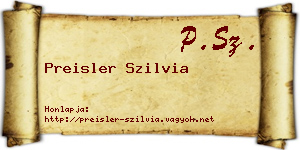 Preisler Szilvia névjegykártya