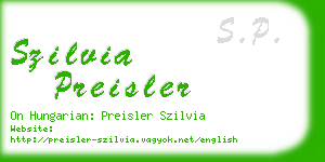 szilvia preisler business card